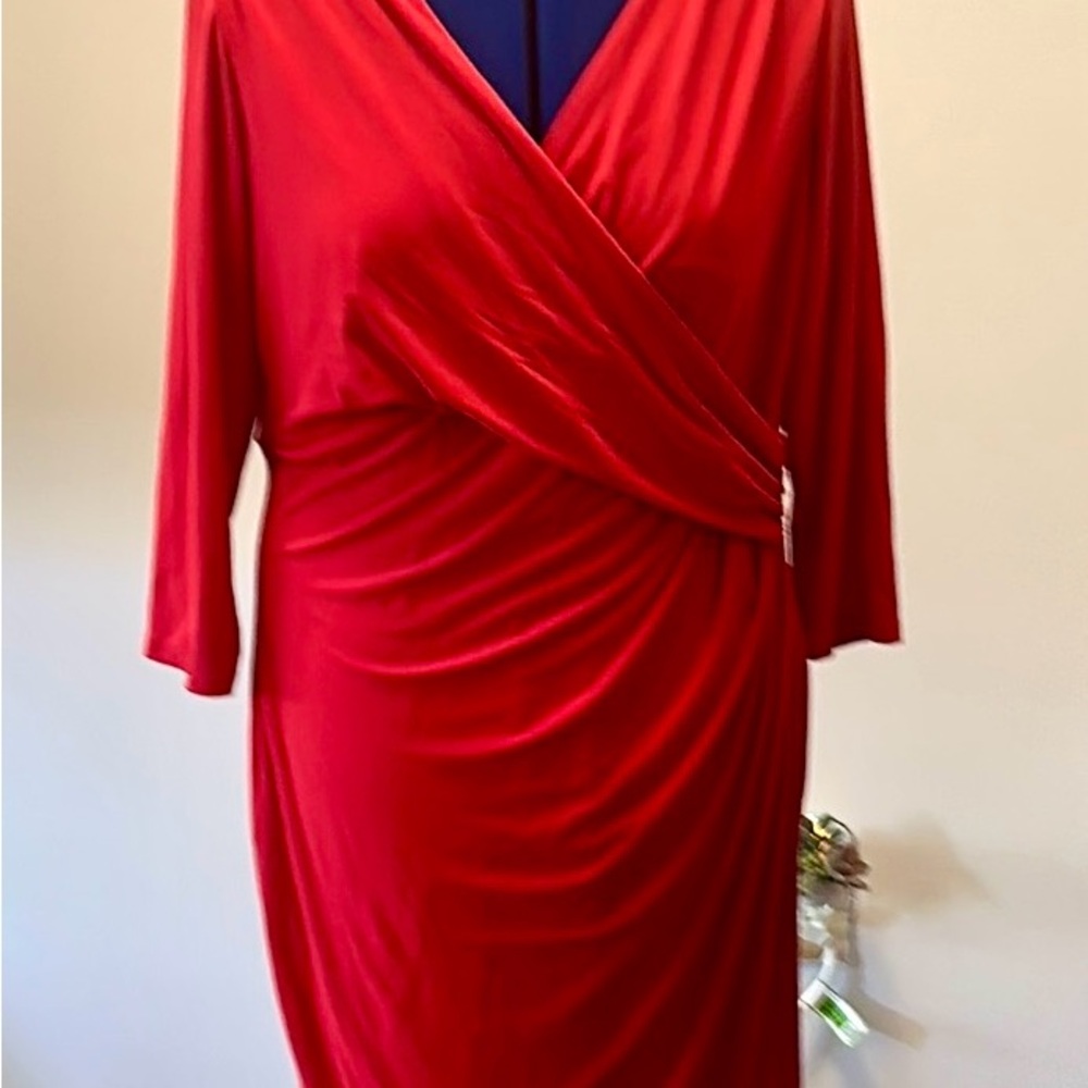 💃 LAUREN by RALPH LAUREN Dress, 16W, Red